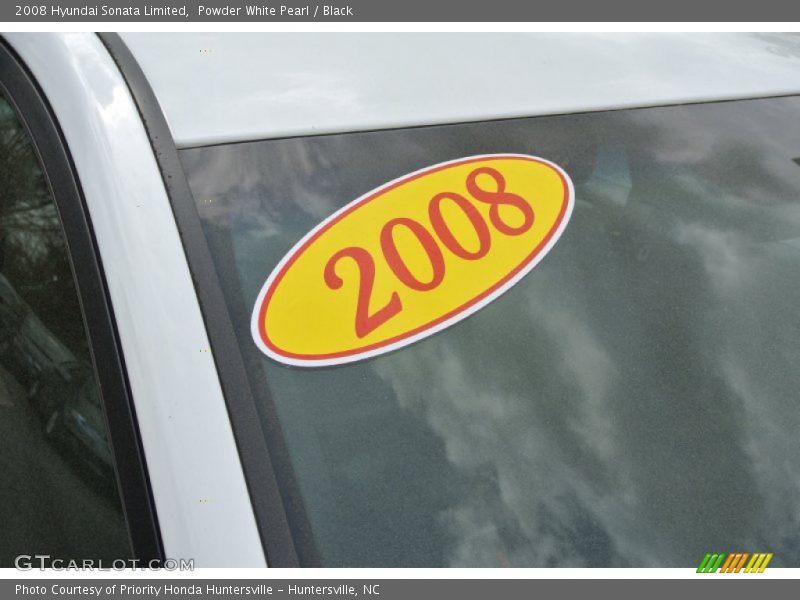 Powder White Pearl / Black 2008 Hyundai Sonata Limited