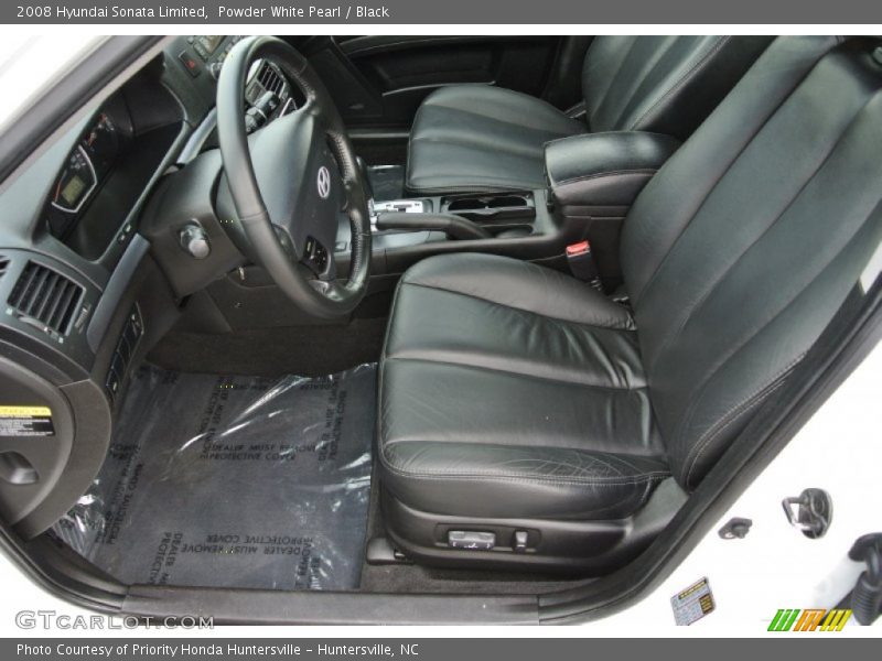 Powder White Pearl / Black 2008 Hyundai Sonata Limited