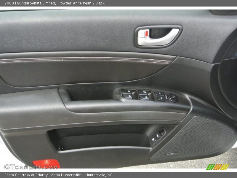 Powder White Pearl / Black 2008 Hyundai Sonata Limited