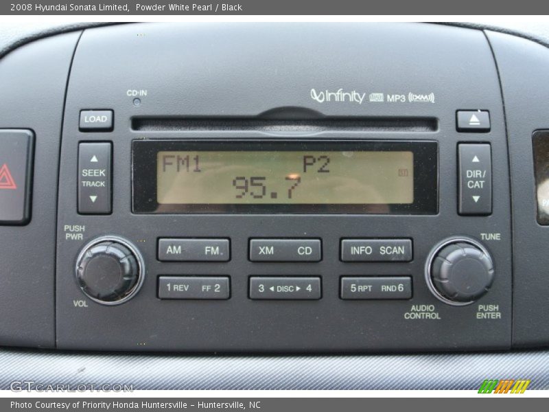 Powder White Pearl / Black 2008 Hyundai Sonata Limited