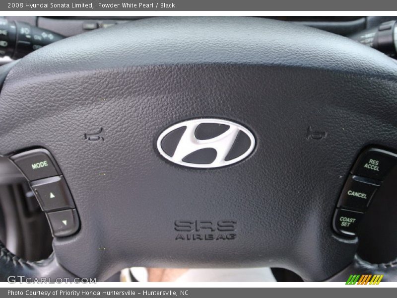 Powder White Pearl / Black 2008 Hyundai Sonata Limited