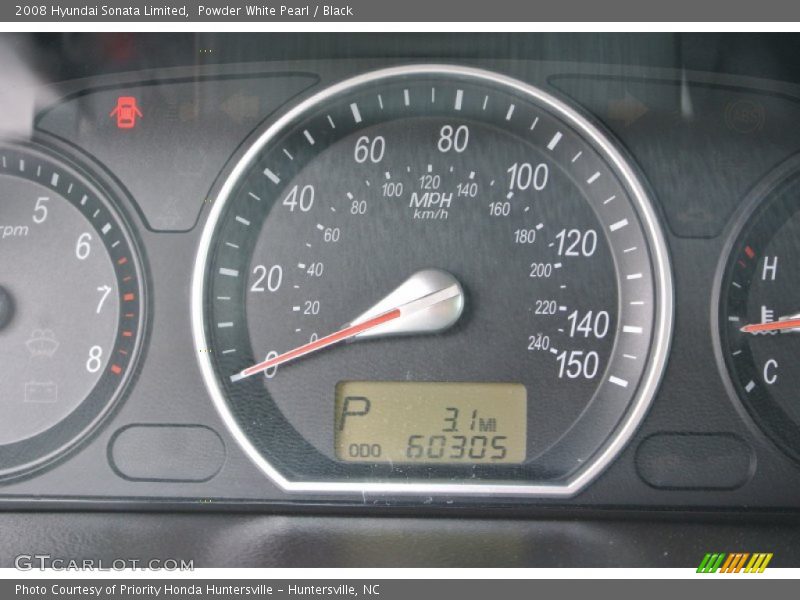 Powder White Pearl / Black 2008 Hyundai Sonata Limited