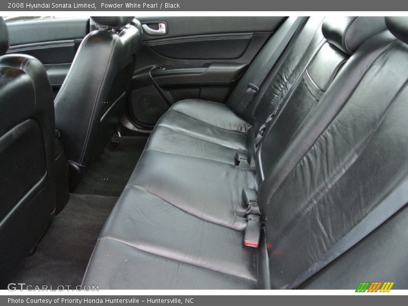 Powder White Pearl / Black 2008 Hyundai Sonata Limited