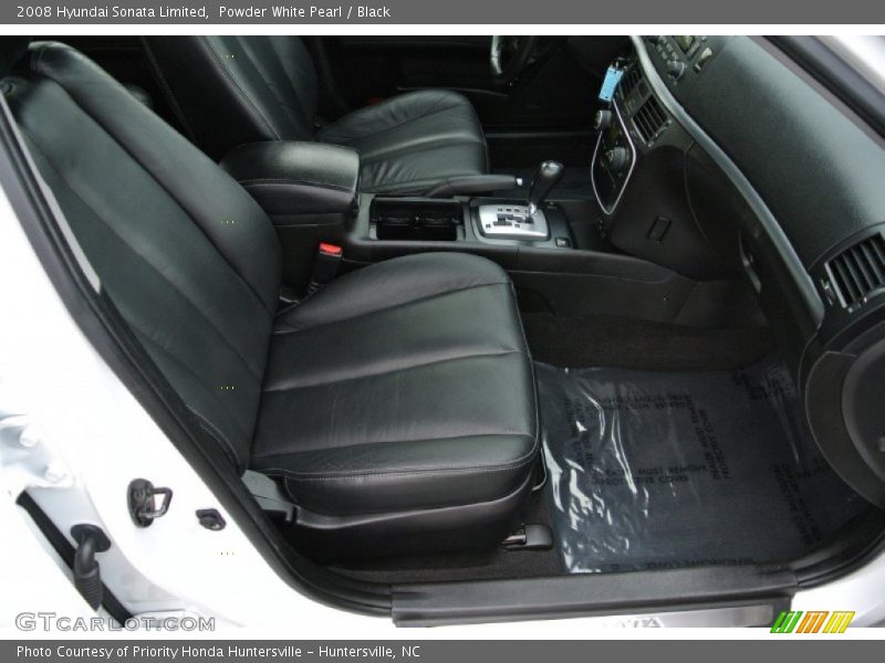 Powder White Pearl / Black 2008 Hyundai Sonata Limited