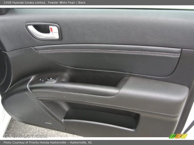 Powder White Pearl / Black 2008 Hyundai Sonata Limited