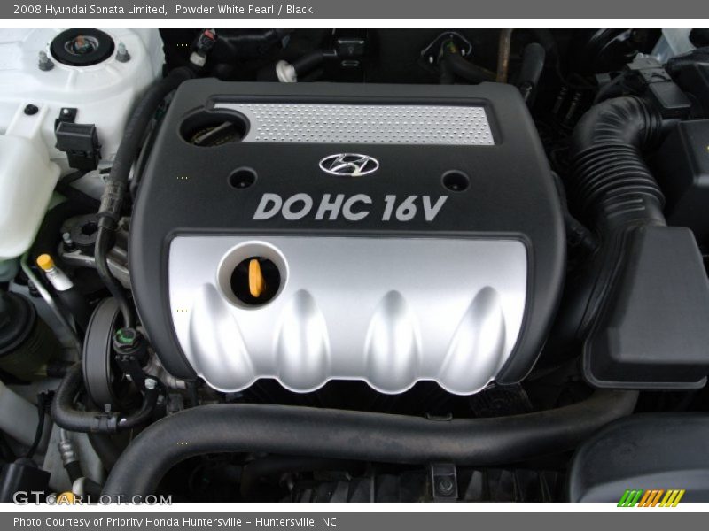 Powder White Pearl / Black 2008 Hyundai Sonata Limited