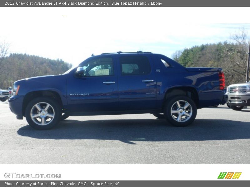 Blue Topaz Metallic / Ebony 2013 Chevrolet Avalanche LT 4x4 Black Diamond Edition
