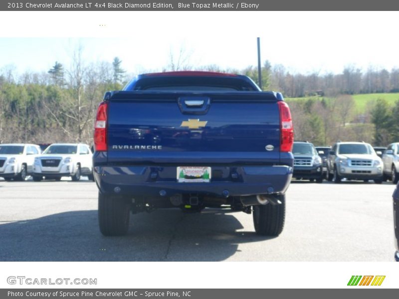 Blue Topaz Metallic / Ebony 2013 Chevrolet Avalanche LT 4x4 Black Diamond Edition