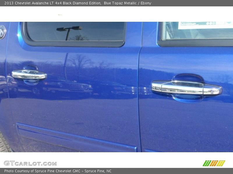 Blue Topaz Metallic / Ebony 2013 Chevrolet Avalanche LT 4x4 Black Diamond Edition