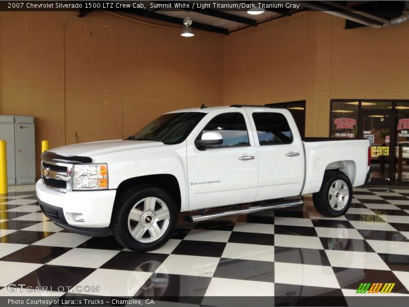 Summit White / Light Titanium/Dark Titanium Gray 2007 Chevrolet Silverado 1500 LTZ Crew Cab