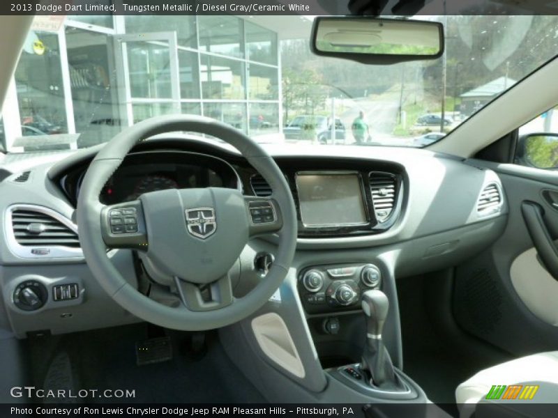 Tungsten Metallic / Diesel Gray/Ceramic White 2013 Dodge Dart Limited