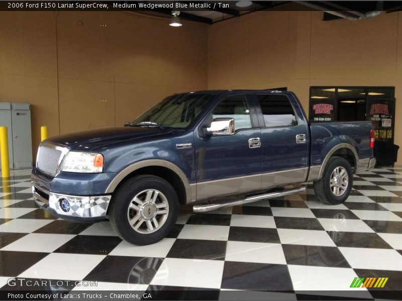 Medium Wedgewood Blue Metallic / Tan 2006 Ford F150 Lariat SuperCrew