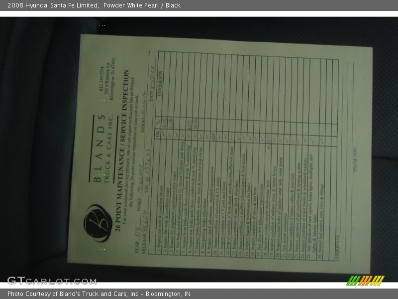 Powder White Pearl / Black 2008 Hyundai Santa Fe Limited
