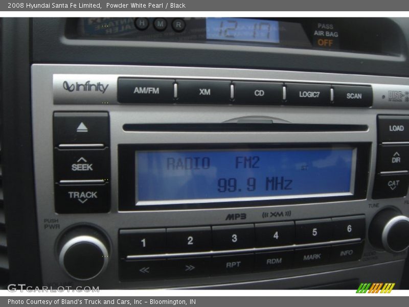 Powder White Pearl / Black 2008 Hyundai Santa Fe Limited