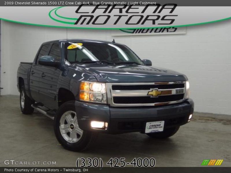 Blue Granite Metallic / Light Cashmere 2009 Chevrolet Silverado 1500 LTZ Crew Cab 4x4