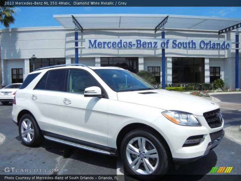 Diamond White Metallic / Grey 2013 Mercedes-Benz ML 350 4Matic