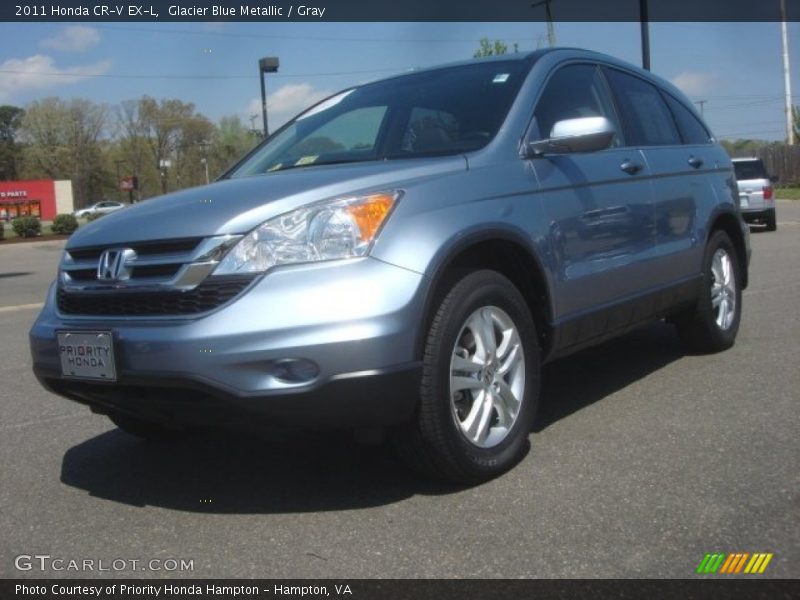 Glacier Blue Metallic / Gray 2011 Honda CR-V EX-L