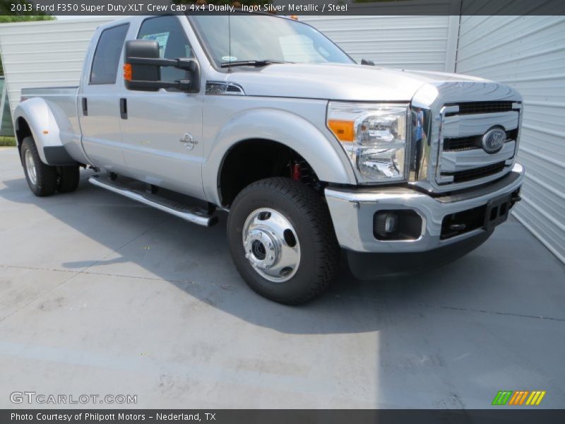 Ingot Silver Metallic / Steel 2013 Ford F350 Super Duty XLT Crew Cab 4x4 Dually