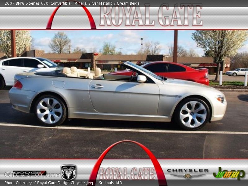 Mineral Silver Metallic / Cream Beige 2007 BMW 6 Series 650i Convertible