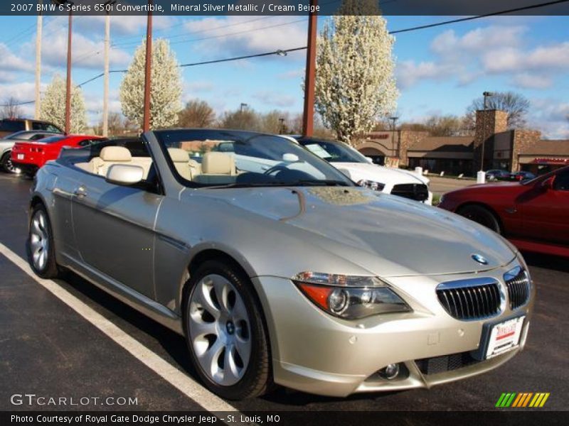 Mineral Silver Metallic / Cream Beige 2007 BMW 6 Series 650i Convertible