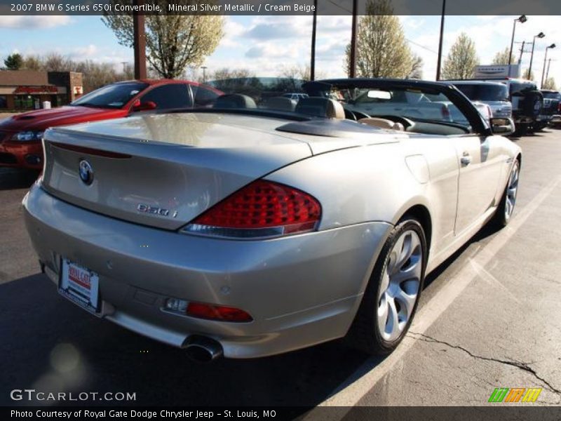 Mineral Silver Metallic / Cream Beige 2007 BMW 6 Series 650i Convertible