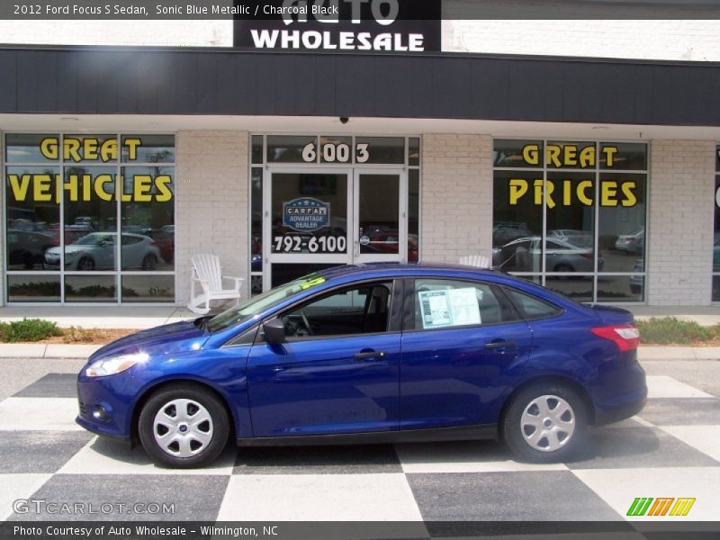 Sonic Blue Metallic / Charcoal Black 2012 Ford Focus S Sedan