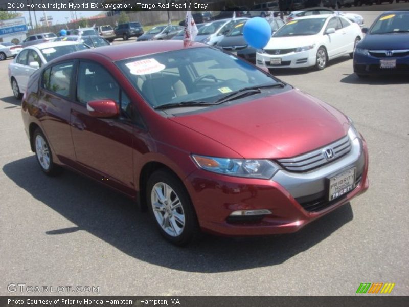 Tango Red Pearl / Gray 2010 Honda Insight Hybrid EX Navigation
