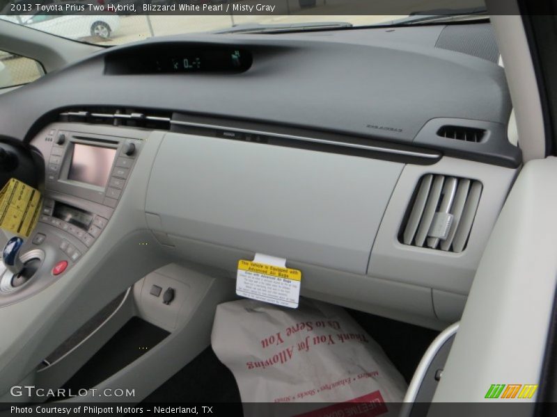 Blizzard White Pearl / Misty Gray 2013 Toyota Prius Two Hybrid