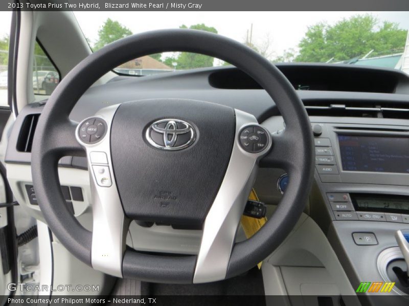 Blizzard White Pearl / Misty Gray 2013 Toyota Prius Two Hybrid