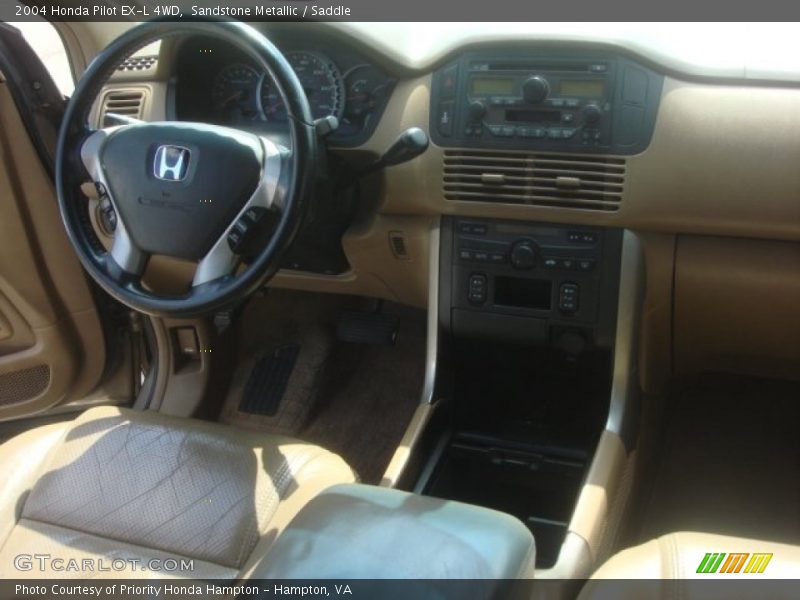 Sandstone Metallic / Saddle 2004 Honda Pilot EX-L 4WD