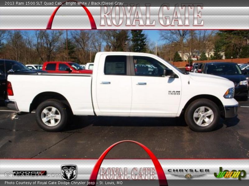 Bright White / Black/Diesel Gray 2013 Ram 1500 SLT Quad Cab