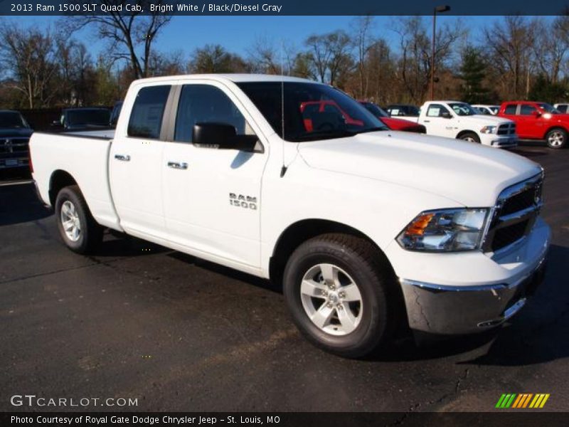 Bright White / Black/Diesel Gray 2013 Ram 1500 SLT Quad Cab