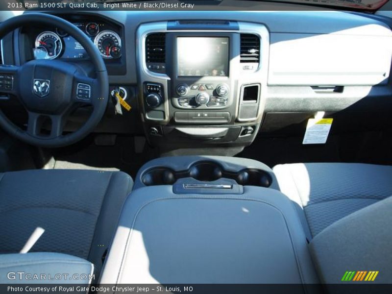 Bright White / Black/Diesel Gray 2013 Ram 1500 SLT Quad Cab