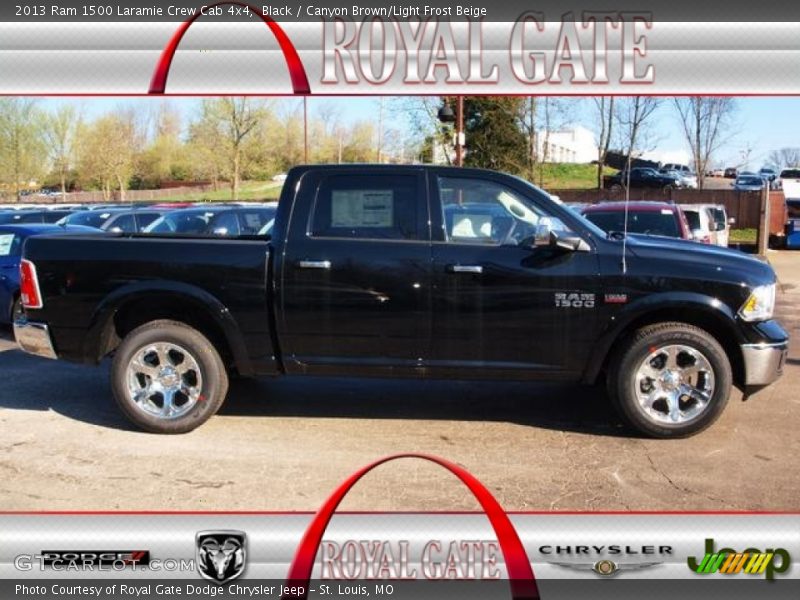 Black / Canyon Brown/Light Frost Beige 2013 Ram 1500 Laramie Crew Cab 4x4