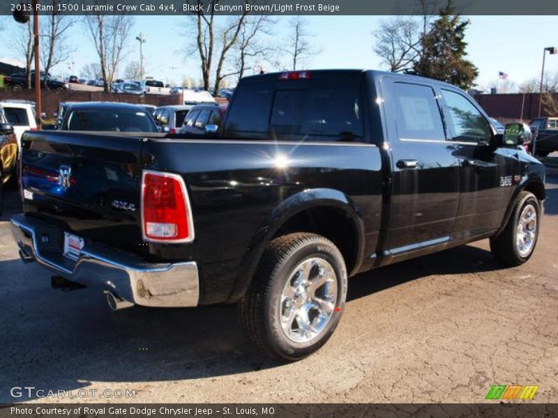 Black / Canyon Brown/Light Frost Beige 2013 Ram 1500 Laramie Crew Cab 4x4