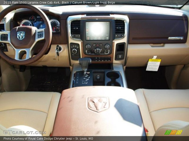 Black / Canyon Brown/Light Frost Beige 2013 Ram 1500 Laramie Crew Cab 4x4