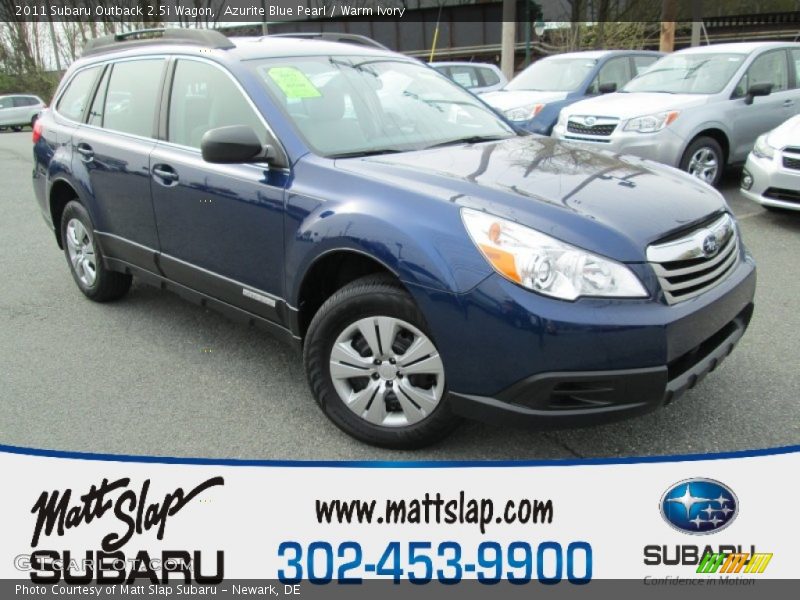 Azurite Blue Pearl / Warm Ivory 2011 Subaru Outback 2.5i Wagon