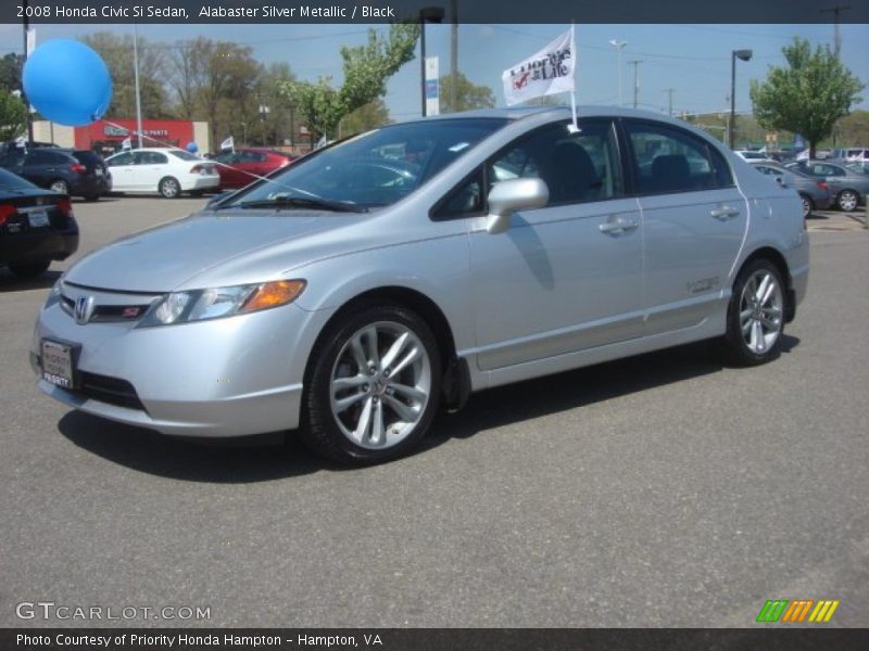 Alabaster Silver Metallic / Black 2008 Honda Civic Si Sedan