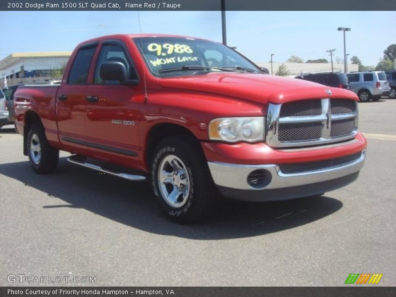 Flame Red / Taupe 2002 Dodge Ram 1500 SLT Quad Cab