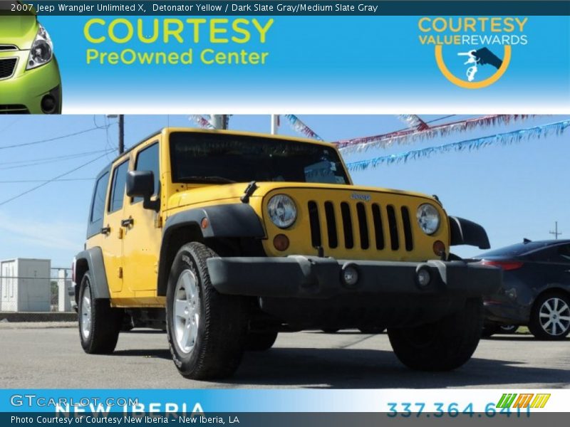 Detonator Yellow / Dark Slate Gray/Medium Slate Gray 2007 Jeep Wrangler Unlimited X