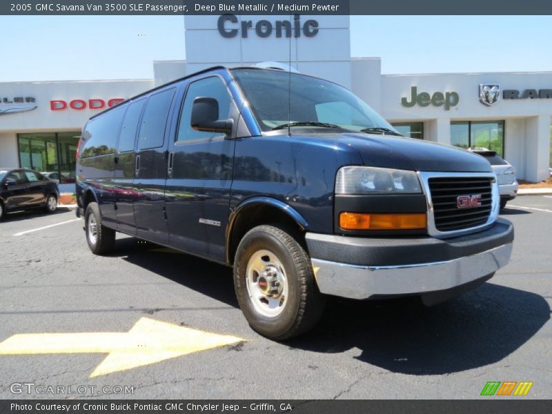 Deep Blue Metallic / Medium Pewter 2005 GMC Savana Van 3500 SLE Passenger