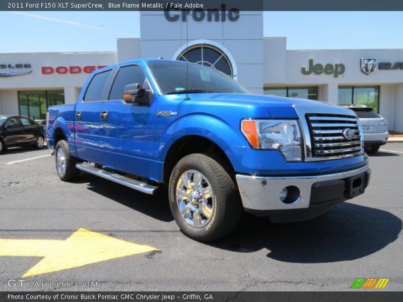 Blue Flame Metallic / Pale Adobe 2011 Ford F150 XLT SuperCrew