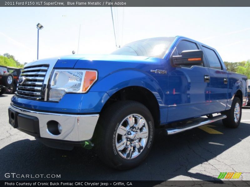 Blue Flame Metallic / Pale Adobe 2011 Ford F150 XLT SuperCrew