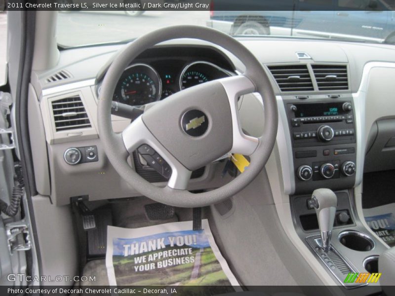 Silver Ice Metallic / Dark Gray/Light Gray 2011 Chevrolet Traverse LS