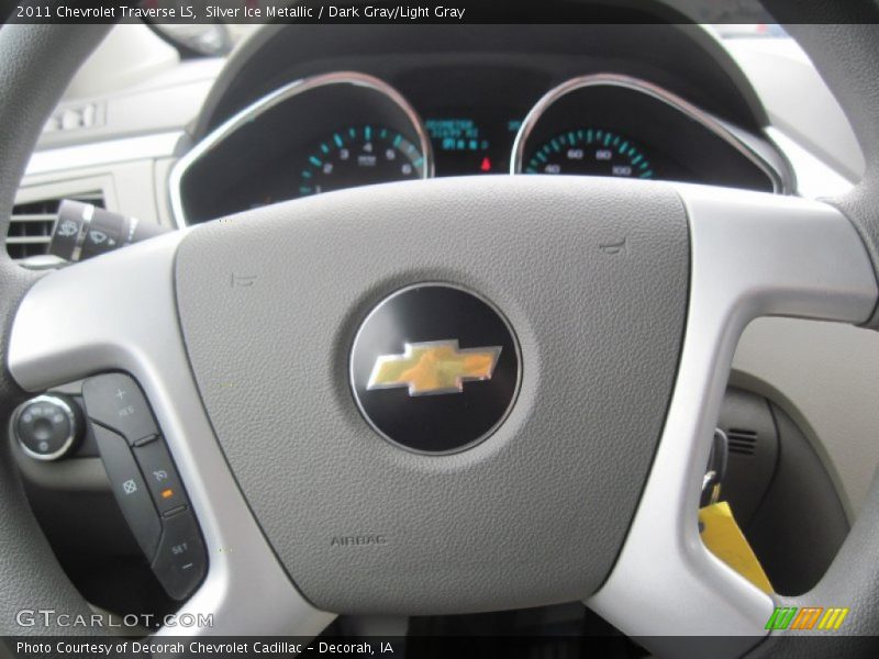Silver Ice Metallic / Dark Gray/Light Gray 2011 Chevrolet Traverse LS