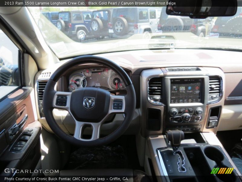 Black Gold Pearl / Canyon Brown/Light Frost Beige 2013 Ram 1500 Laramie Longhorn Crew Cab