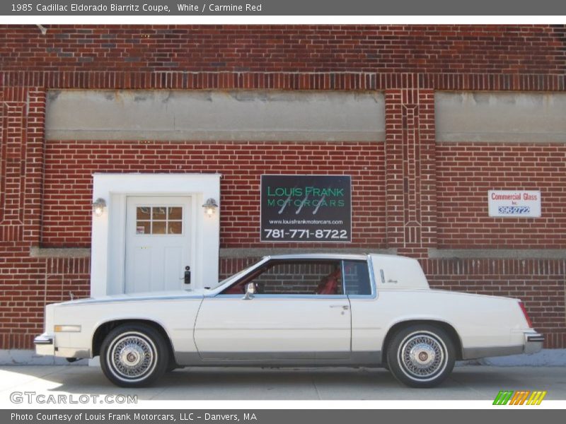 White / Carmine Red 1985 Cadillac Eldorado Biarritz Coupe