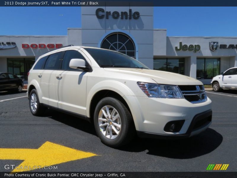 Pearl White Tri Coat / Black 2013 Dodge Journey SXT