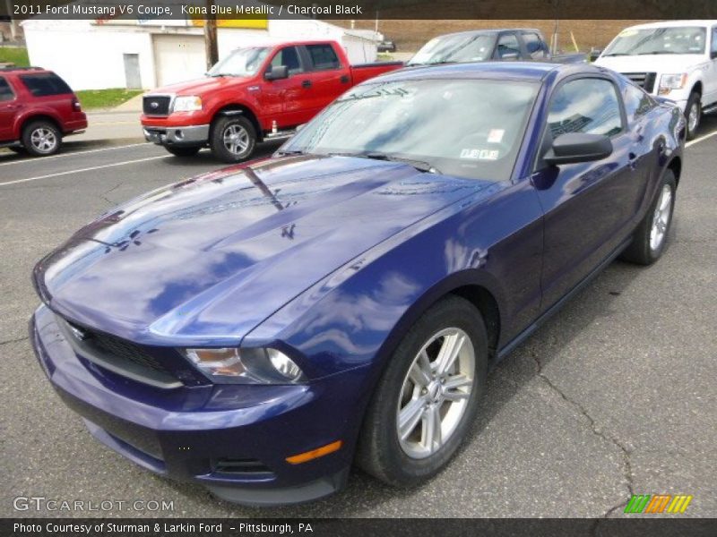 Kona Blue Metallic / Charcoal Black 2011 Ford Mustang V6 Coupe