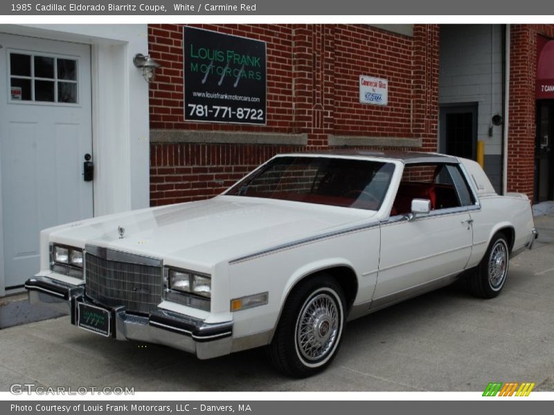 White / Carmine Red 1985 Cadillac Eldorado Biarritz Coupe